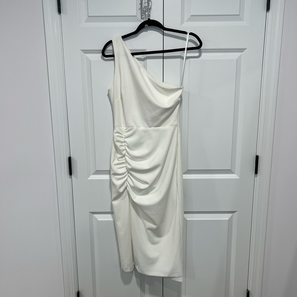 Betsy & Adam White Cocktail Dress